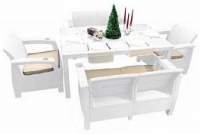 Комплект мебели из 2 кресел, 2 диванов и стола TWEET Family Set, цвет белый Комплект мебели из 2 кресел, 2 диванов и стола TWEET Family Set, цвет белый