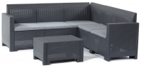 Комплект мебели RATTAN Set CORNER Nebraska HB из углового дивана и стола, цвет венге Комплект мебели RATTAN Set CORNER Nebraska HB из углового дивана и стола, цвет венге
