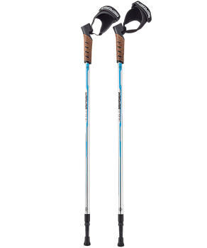 Скандинавские палки Nimbus, 77-135 см, 2-секционные, серебристый/голубой Скандинавские палки Nimbus, 77-135 см, 2-секционные, серебристый/голубой