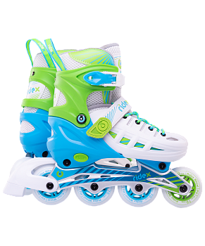 БЕЗ УПАКОВКИ Ролики раздвижные Twist Green, алюминиевая рама