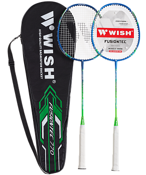 Набор для бадминтона Fusiontec 770K, 2 ракетки, синий/зеленый Набор для бадминтона Fusiontec 770K, 2 ракетки, синий/зеленый