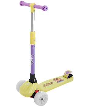 Самокат 3-х колесный Juicy R, 120/80 мм, желтый/фиолетовый Самокат 3-х колесный Juicy R, 120/80 мм, желтый/фиолетовый