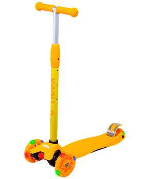 БЕЗ УПАКОВКИ Самокат 3-колесный Kiko, 120/80 мм, желтый/оранжевый БЕЗ УПАКОВКИ Самокат 3-колесный Kiko, 120/80 мм, желтый/оранжевый