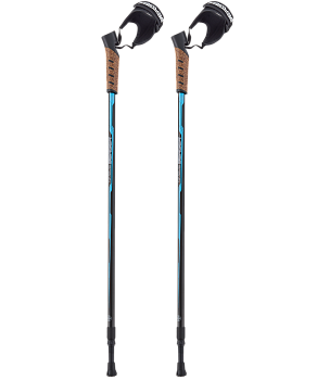 Скандинавские палки Nimbus, 77-135 см, 2-секционные, черный/голубой Скандинавские палки Nimbus, 77-135 см, 2-секционные, черный/голубой