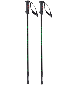 Скандинавские палки Oxygen, 77-135 см, 2-секционные, черный/зеленый Скандинавские палки Oxygen, 77-135 см, 2-секционные, черный/зеленый