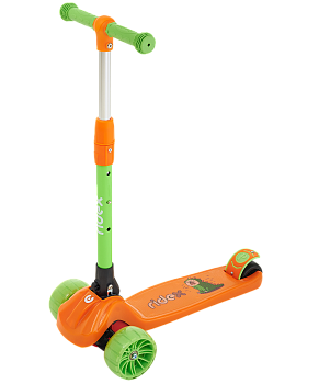 Самокат 3-х колесный Juicy R, 120/80 мм, оранжевый/зеленый Самокат 3-х колесный Juicy R, 120/80 мм, оранжевый/зеленый